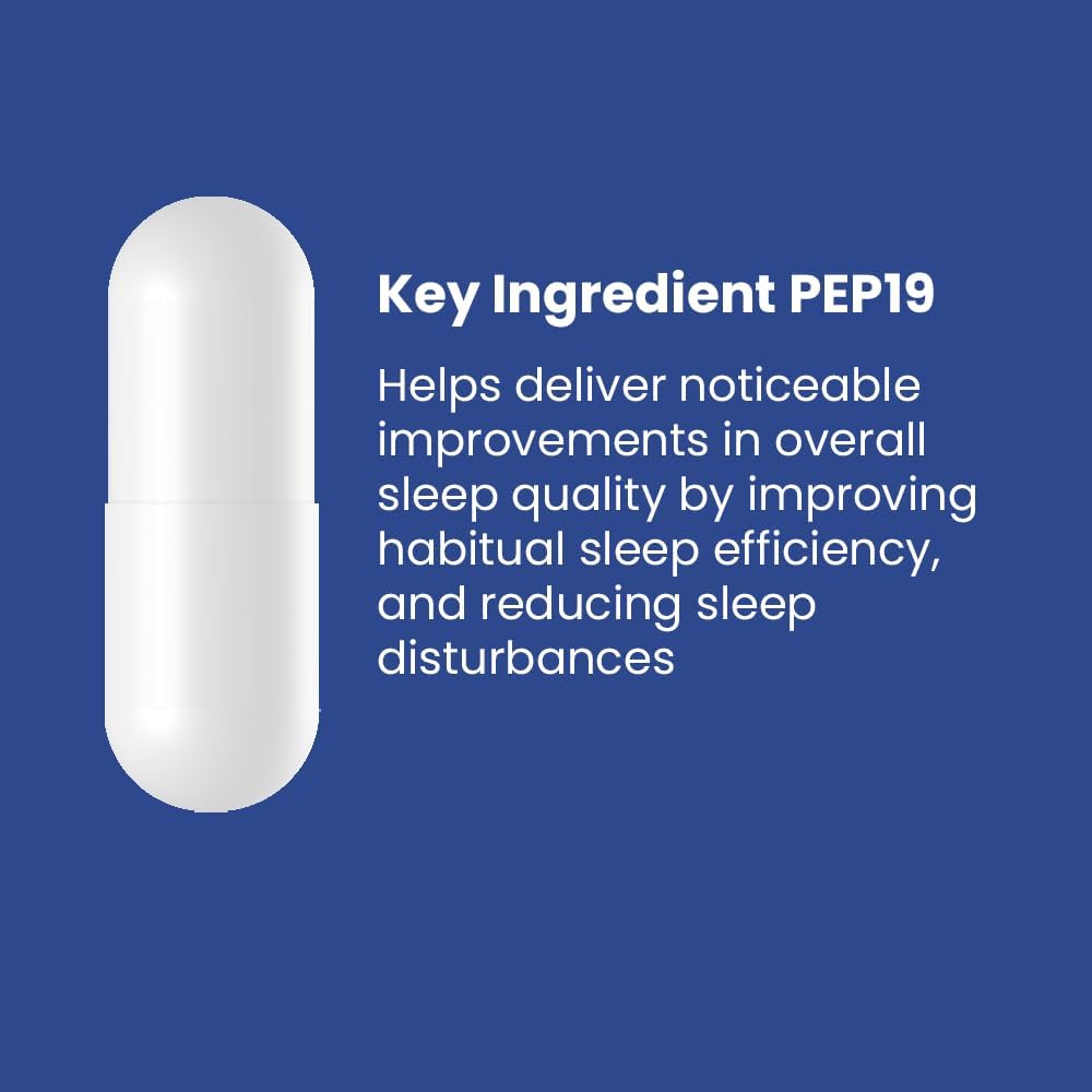PEP19 Sleep Aid Peptide Supplement – Supports Deep, Restful Sleep, Non-Habit Forming, 30 Capsules