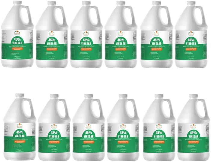 45% Vinegar Concentrated | White Vinegar for Cleaning and Garden | Home, and Outdoor Pure | Max Performance 9X Power | with Instructions (12 Gallons/ 1536 fl oz)