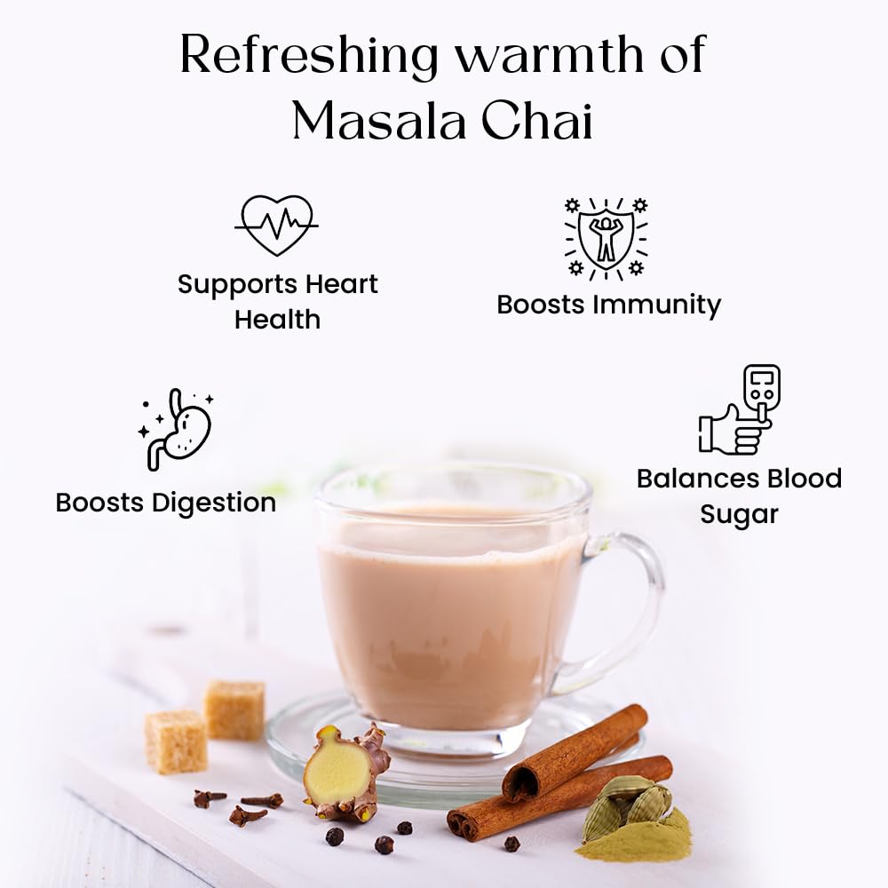 Blendart India's Original Masala Chai Tea bags 100 Count | Eco- Conscious Tea Bags | Premium Assam Black Tea | Ginger and Cardamom Flavour | Whole Loose leaf Tea bags | Indian Spiced Chai Tea Bags