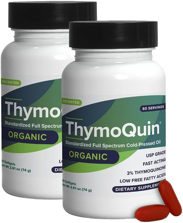 Organic Cold-Pressed Black Seed Oil Capsules for Skin, Joint, Metabolic & Immune Health | USP-Grade Pure Nigella Sativa with 3% Thymoquinone | Non-GMO Black Cumin Seed Oil | 2 Pack