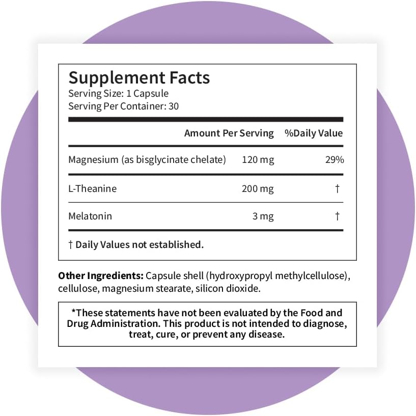 Pattern Wellness Sleep Complex Supplement - Deep, Slow-Wave Sleep - Mood & Stress Support - Natural Sleep Aid - 30 Vegetarian Capsules