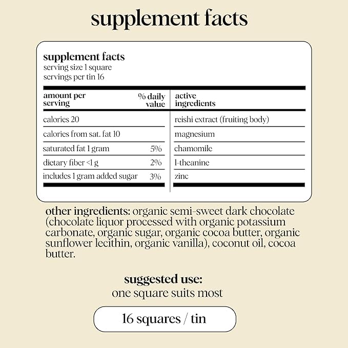 Nightcap 2-Pack | Functional Mushroom Chocolates | Supports Deep Sleep, Calm Mind, Stress Relief | Reishi, Magnesium, Zinc, L-Theanine & Chamomile | Helps to Fall & Stay Asleep, Cream