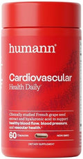 Humann Cardiovascular Health Daily, 4-in-1 Vascular & Blood Pressure Support, Grape Seed Extract & Hyaluronic Acid Circulation Supplement, Plant-Based Non-GMO, 60 Capsules