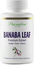 Paradise Herbs, Banaba Leaf, 12:1 Concentrated Extract, 250 mg, Vegan, Gluten-Free, Non-GMO, 60 Capsules