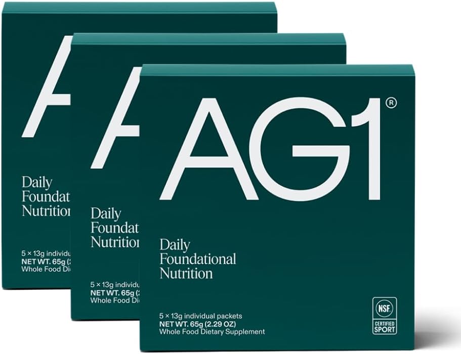 AG1 Athletic Greens Greens Powder Supplement, Improve Gut Health, Multivitamin, Probiotic, Gluten Free, Vegan and Keto Friendly, 75 Vitamins (Travel Packs, 15 Count) - Classic Formula