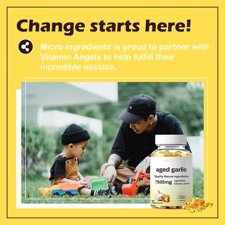 Aged Garlic Extract 7500mg Odorless - 180 Softgels | Organic, Non-GMO, Gluten-Free | Supports Immune Health (1bottle)