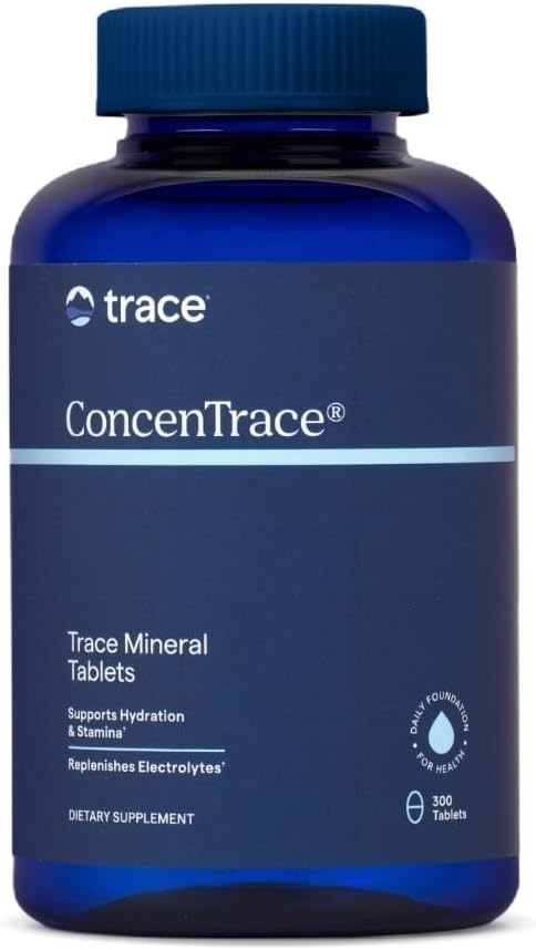 Trace Minerals ConcenTrace Trace Minerals Tablets - Daily Supplement for Overall Wellness - Natural Energy, Bone Strength, Healthy Connective Tissue & Immune System Support - 300 Count (100 Servings)