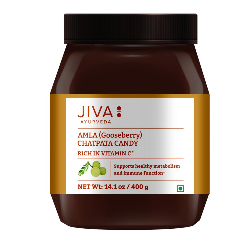 Jiva Ayurveda Chatpata Amla Candy Saled & Spicy Gooseberry Candy For All Age Groups -400g (Pack of 2)