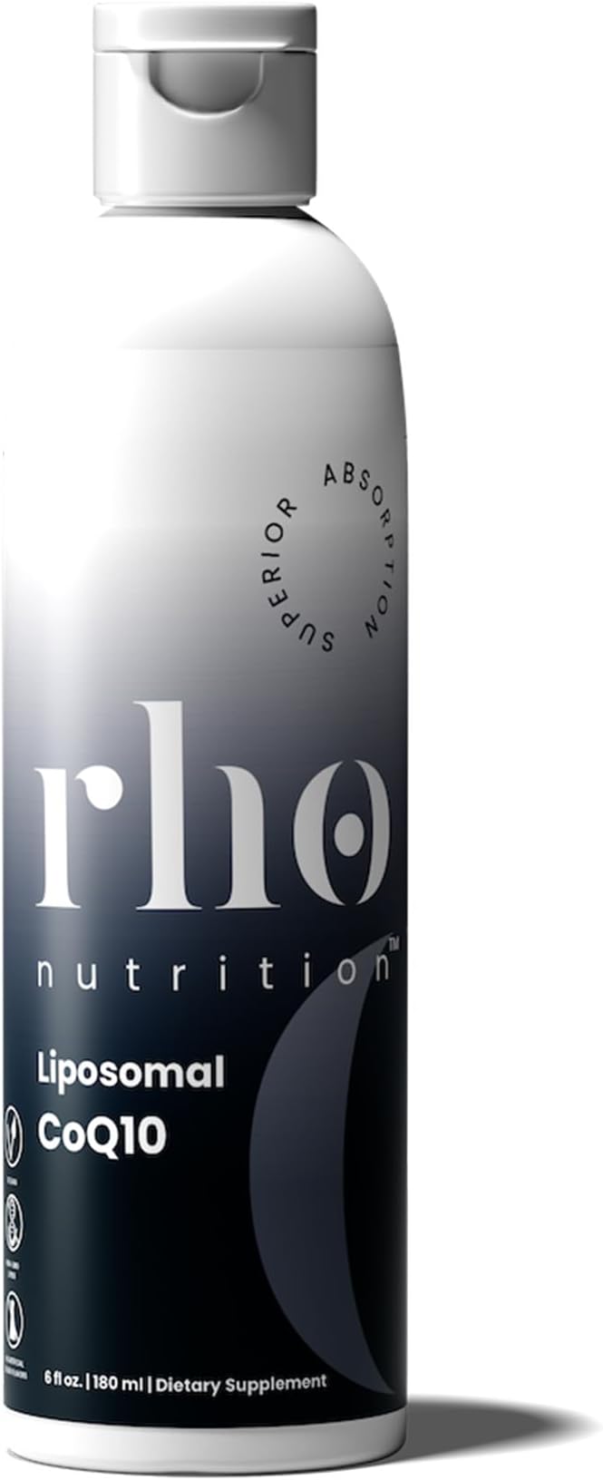 Rho Nutrition Liposomal CoQ10 – High-Absorption Liquid Coenzyme Q10 for Heart Health, Cellular Energy & Antioxidant Support – Supports Healthy Aging – Vegan, Sugar-Free, Non-GMO – 6 fl oz, 30 Servings