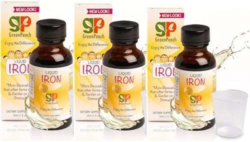 Liquid Iron Supplement for Infants Babies and Toddlers – Sugar Free Iron Drops with Folic Acid, Vitamin B6 and B12 | Certified Vegetarian | Non-GMO | Tummy Gentle | Ages 4 & Under (3 Pack)