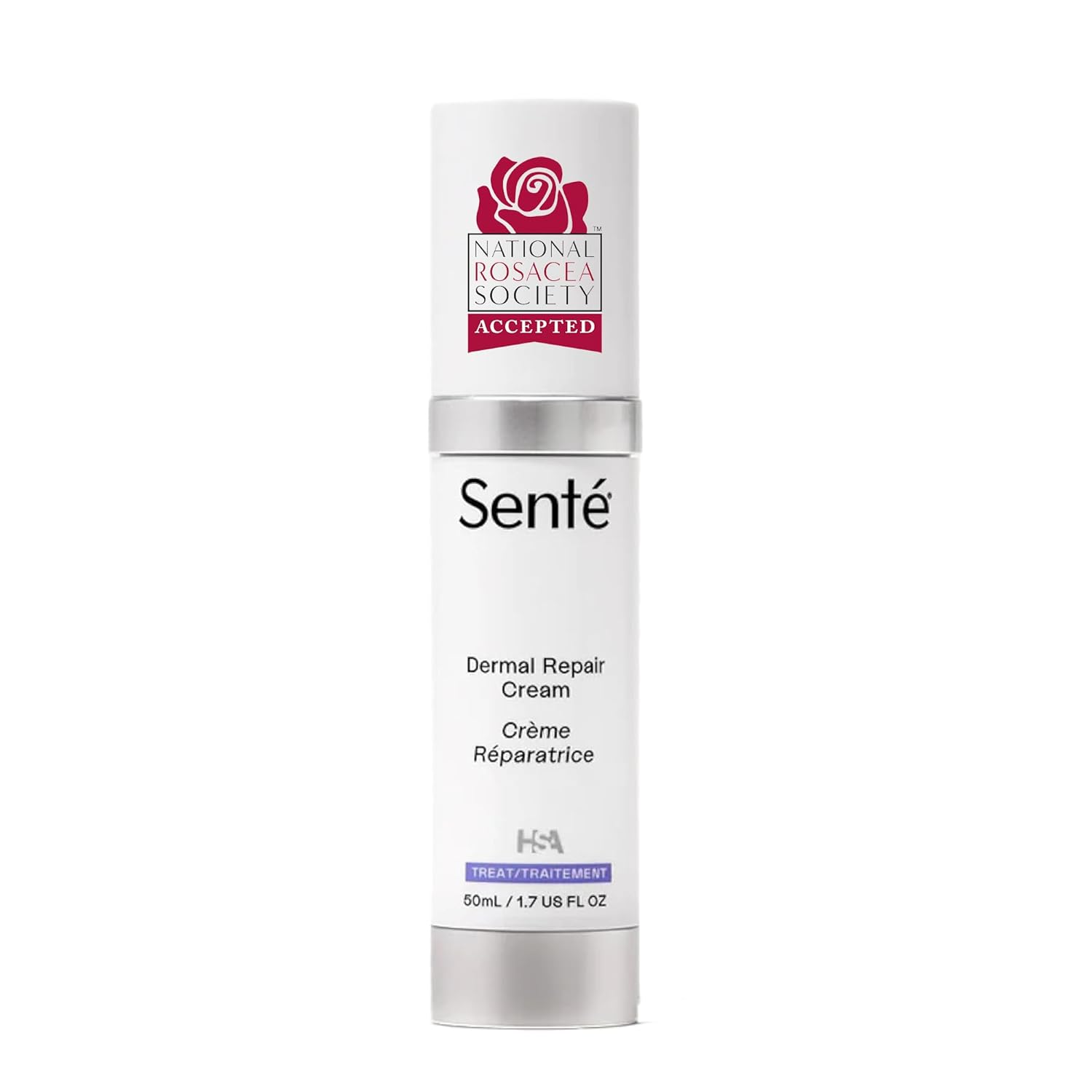 Senté Dermal Repair Facial Cream | Nourishing for Rosacea & Sensitive Skin | Hydrate & Rejuvenate | with Patented HSA, Vitamin E & Green Tea Extract - 1.7 Fl Oz