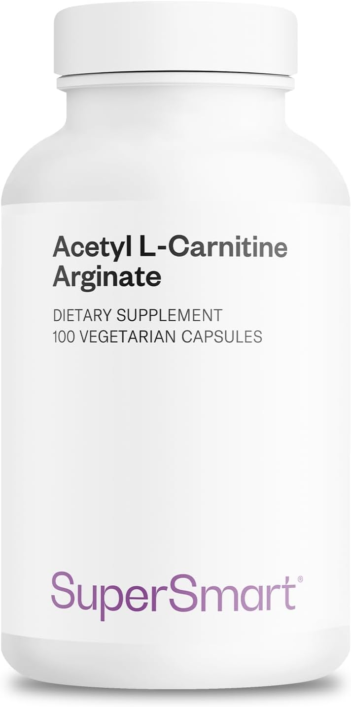 Supersmart - Acetyl L Carnitine Arginate 1000 mg Per Day - Amino Acids - Popular Brain Supplement | Non-GMO & Gluten Free - 120 Vegetarian Capsules