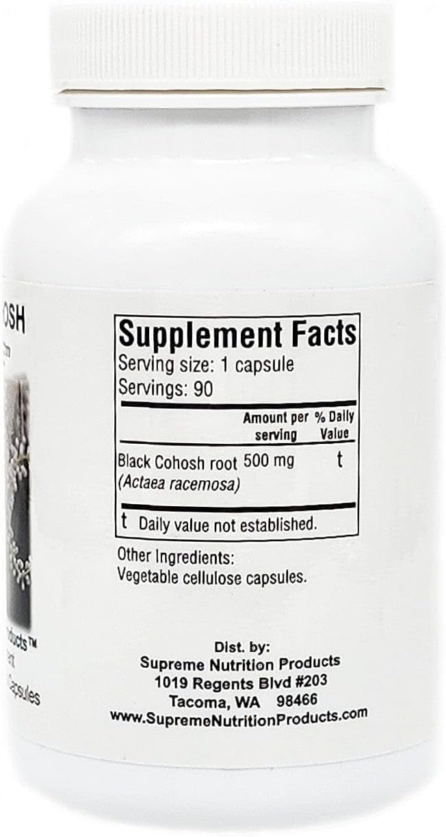 Supreme Nutrition Black Cohosh Supreme, 90 Pure Black Cohosh Root Vegetarian Capsules (Pack of 2)