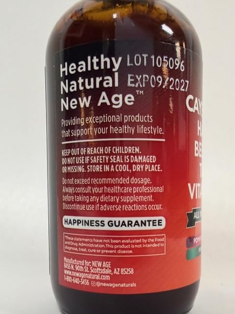 Cayenne Pepper Supplement Liquid Drops + Hawthorn Berry, Vitamin D3 K2 Beet Root Powder, Ceylon Cinnamon, Turmeric Curcumin, Organic Panax Ginseng - 6oz