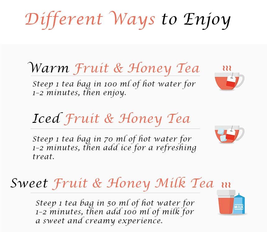 Damtuh Grapefruit Honey Black Tea – Fruity & Sweet Herbal Tea Blend, 20 Tea Bags (1g each)