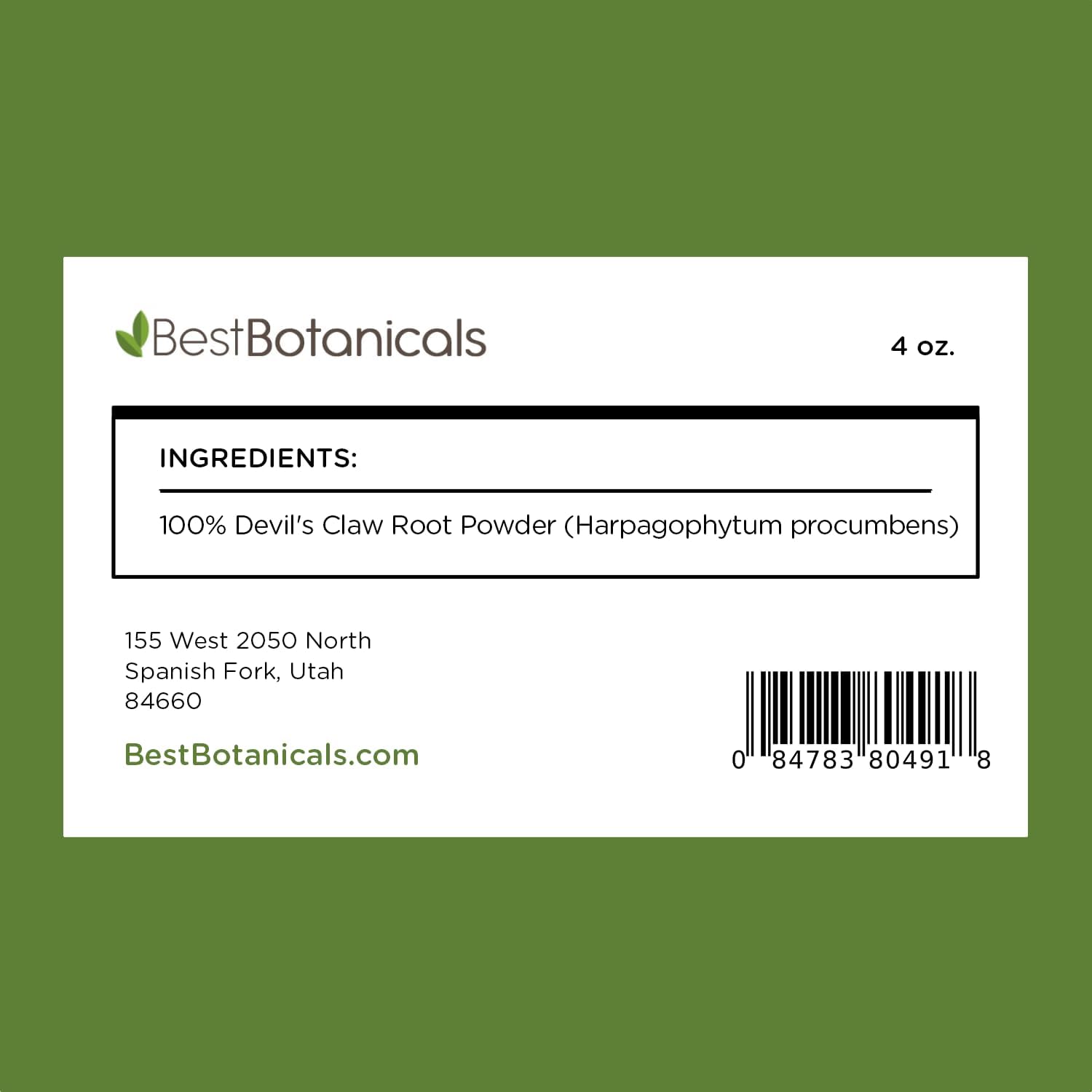 Best Botanicals Devil's Claw Root Powder 4 oz.