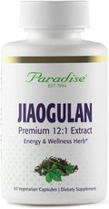 Paradise Herbs Jiaogulan, Vital Energy Adaptogen, Active Whole Spectrum, Super Potent, Ultra Pure, Vegan, Non GMO, Gluten Free 60 Vegetarian Capsules