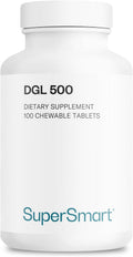 SUPERSMART - DGL 3,000 mg Per Day - Gut Health - Extract of Liquorice Root for Gastrointestinal Health | Non-GMO & Gluten Free - 100 Chewable Tablets