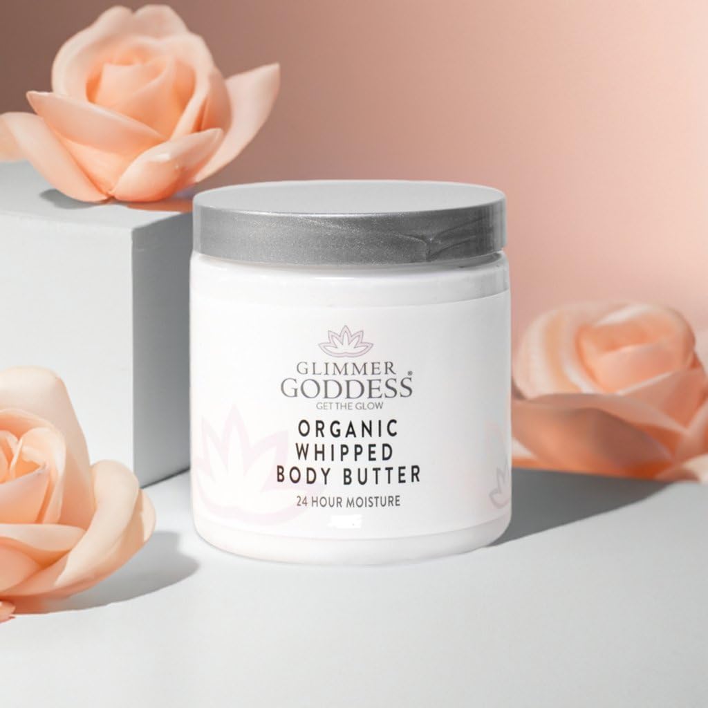 GLIMMER GODDESS Organic Body Butter - 8oz (Salted Caramel)
