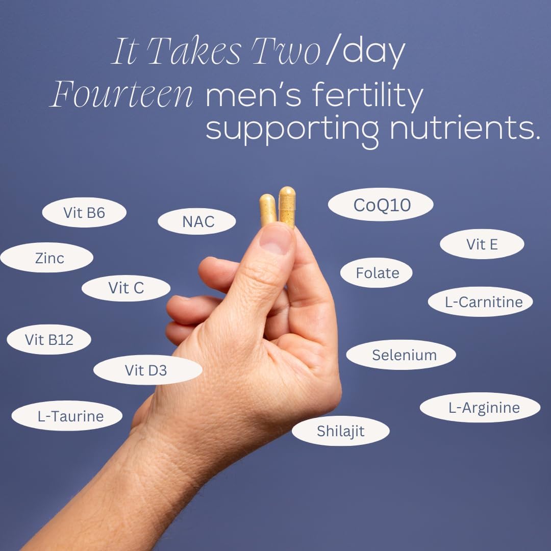 Beli Men Prenatal Multivitamin Preconception Fertility Support, Enhanced Sperm Health, Sperm Count & Motility, Testosterone, 60 Capsules with Vitamin E, B6, B12, Zinc, Folate & CoQ10, 30-Day Supply