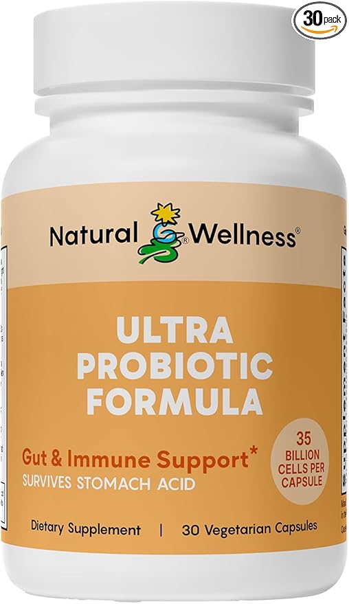 Natural Wellness Ultra Probiotics – 35 Billion CFUs with Prebiotics – Probiotics for Women & Men for Digestive Health, Gut Balance & Immune Support – High Potency, Shelf-Stable, 30-Day Supply