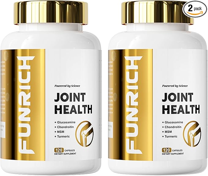 Joints Health Suppplement, Glucosamine Chondroitin MSM - Joint Support Supplement for Women and Men with Turmeric, MSM &Boswellia, for Cartilage, Joint Health and Flexibility - 2 Bottles