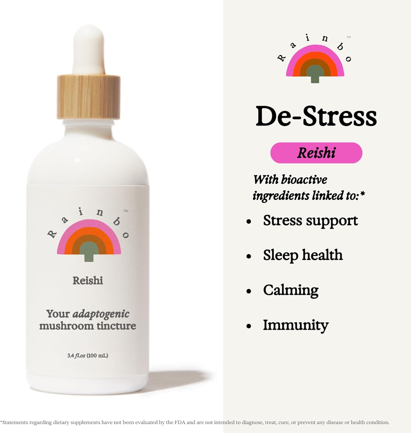 Reishi Mushroom Tincture - Alcohol Free - Dual Extract Mushroom Supplement - Immune Support, Mood, Sleep, Liquid Reishi Supplement, Vegan, Non GMO, 3.4 fl oz