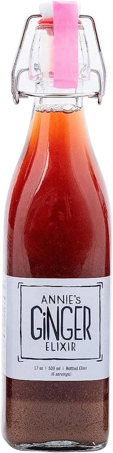 Annie's Ginger Elixir, 17oz 6-Pack, Pure Natural Organic Tonic Ginger Shot, Digestive Cleanse Boosts Immune Defense, Daily Gut Health and Wellness, Non-GMO Beverage