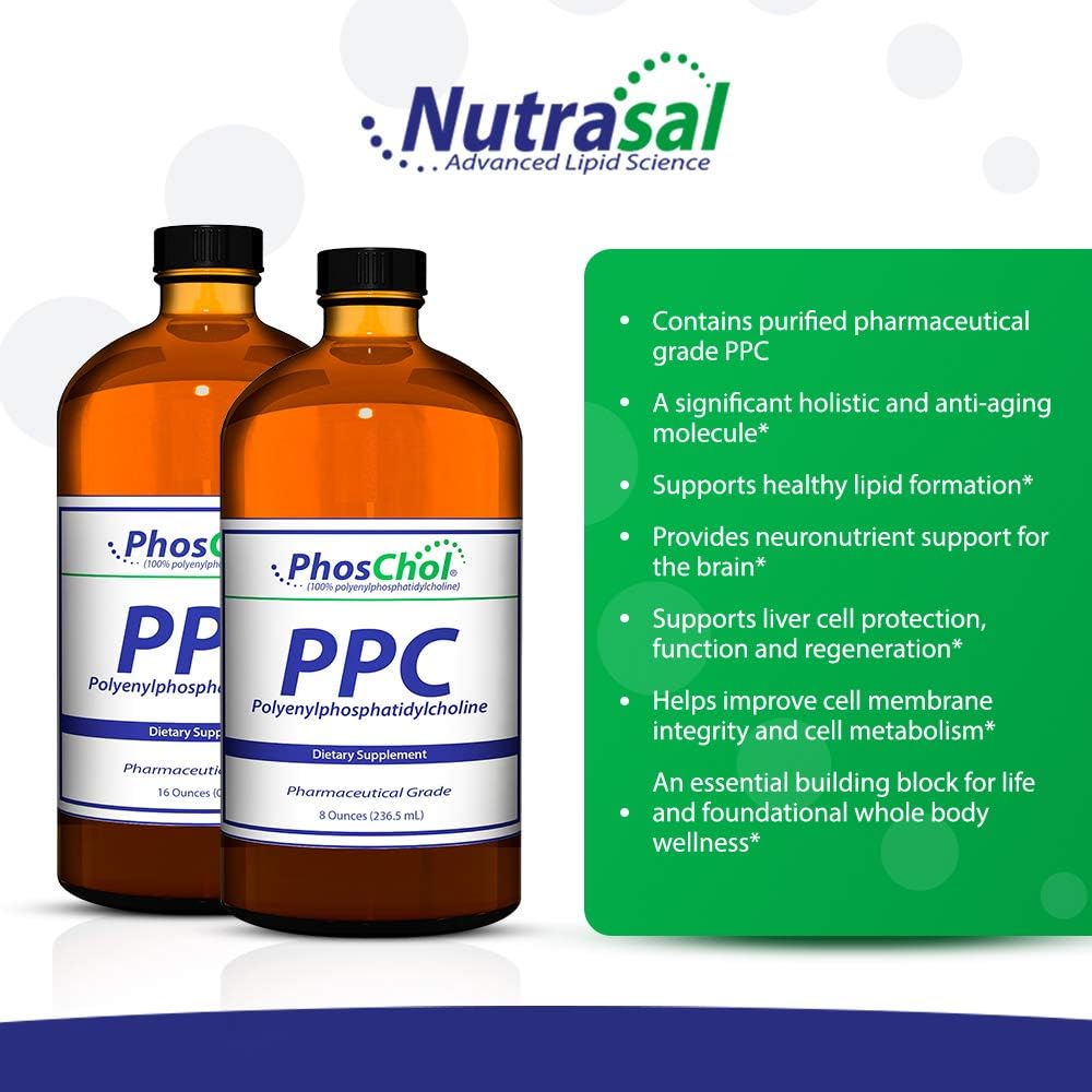PhosChol PPC Polyenyl PhosphatidylCholine Choline Supplement 3000mg Liquid 16 oz