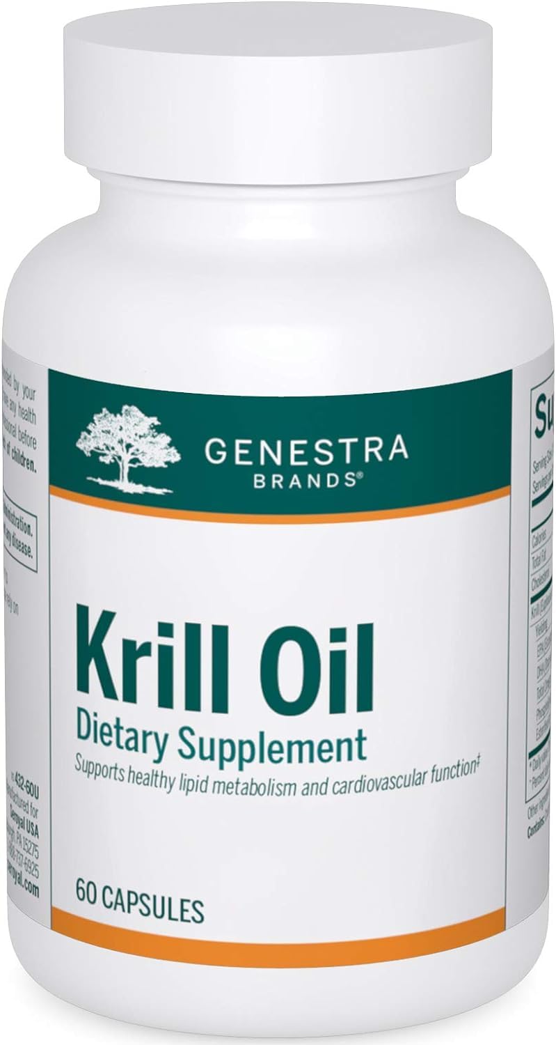 Genestra Brands Krill Oil | Blend of Omega-3 Fatty Acids, Phospholipids, and Astaxanthin | 60 Capsules