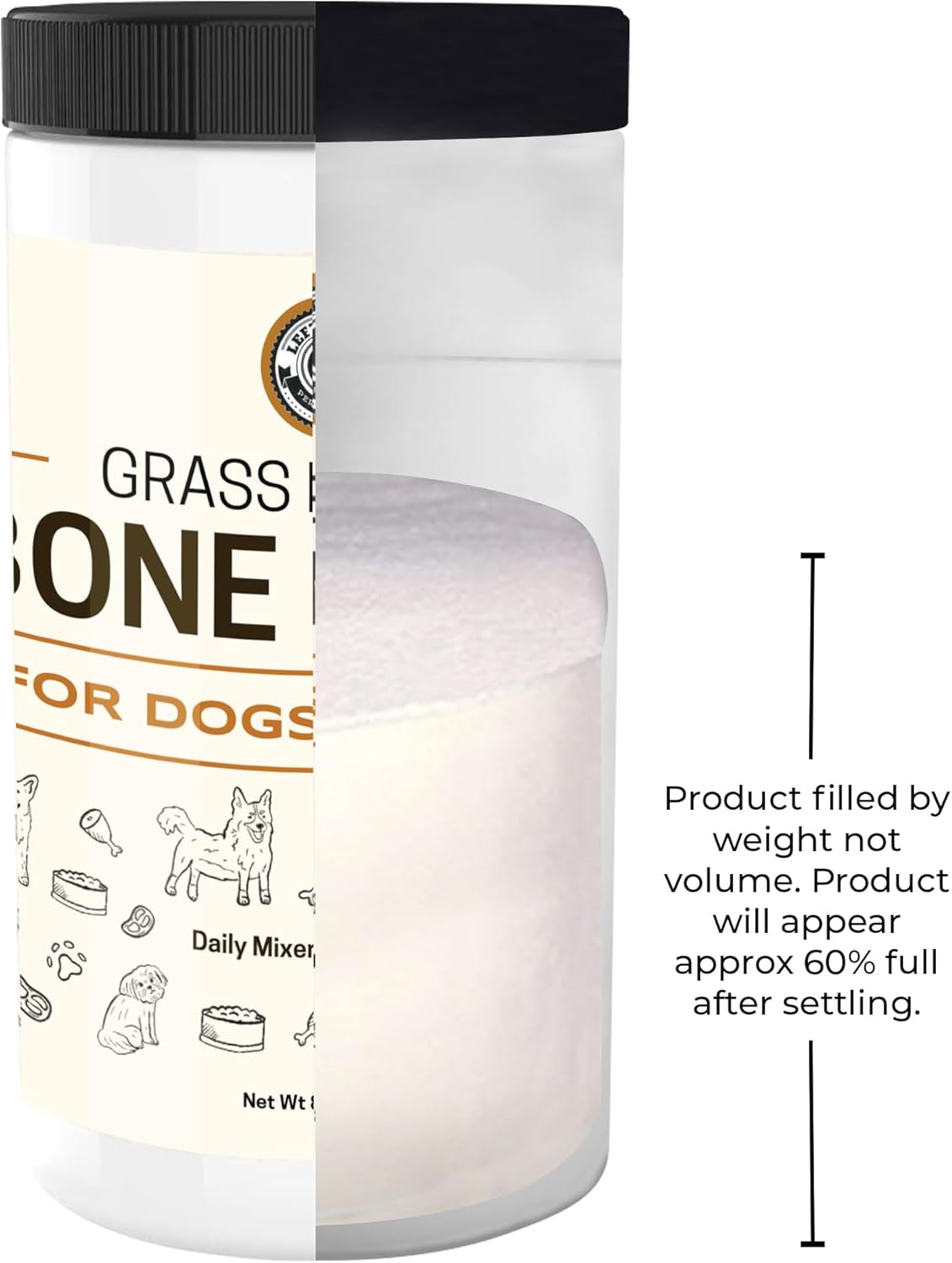 8oz Beef Bone Broth Powder for Dogs and Cats - Human Grade Grass-Fed for Picky Eaters - Supports Joints and Gut Health - Single Ingredient Dog Food Topper for Dry Food