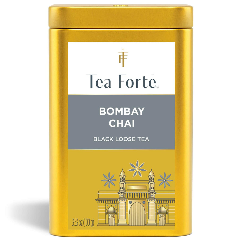 Tea Forte Bombay Chai Premium Loose Leaf Caffeinated Black Tea Blend Canister, Makes 35-50 Cups