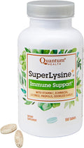 Quantum Health SuperLysine+ Advanced Formula Immune Support Supplement Lysine 1500 mg, Vitamin C Echinacea Licorice Bee Propolis & Odorless Garlic Daily Wellness Blend for Women & Men - 180 Tablets