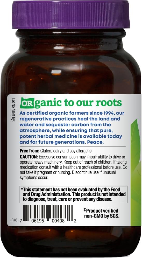 Oregon's Wild Harvest Muscle Relax Organic Herbal Supplement Vegan Capsules with Valerian, Hops and Skullcap