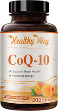 Coenzyme Q10 200mg CoQ10 Supplement -Once Daily CoQ10 200mg Powder Capsules for Heart Health, Antioxidant & Energy Support -Non-GMO, Quick Absorption Ubiquinone Q10 Coenzyme (Single)