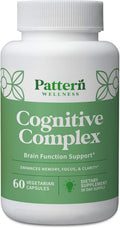 Pattern Wellness Cognitive Complex Supplement – Supports Memory, Focus, Mental Clarity, and Brain Health – Lion’s Mane, Bacopa, B Vitamins – 60 Vegetarian Capsules