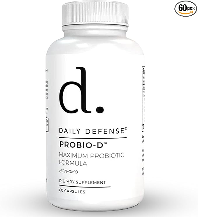 Probiotic Immune Support Supplement - Daily Probiotics for Men with Constipation & Gas - Digestion and Bloating Supplement & Probiotics for Women - 60 Capsules, PROBIO-D