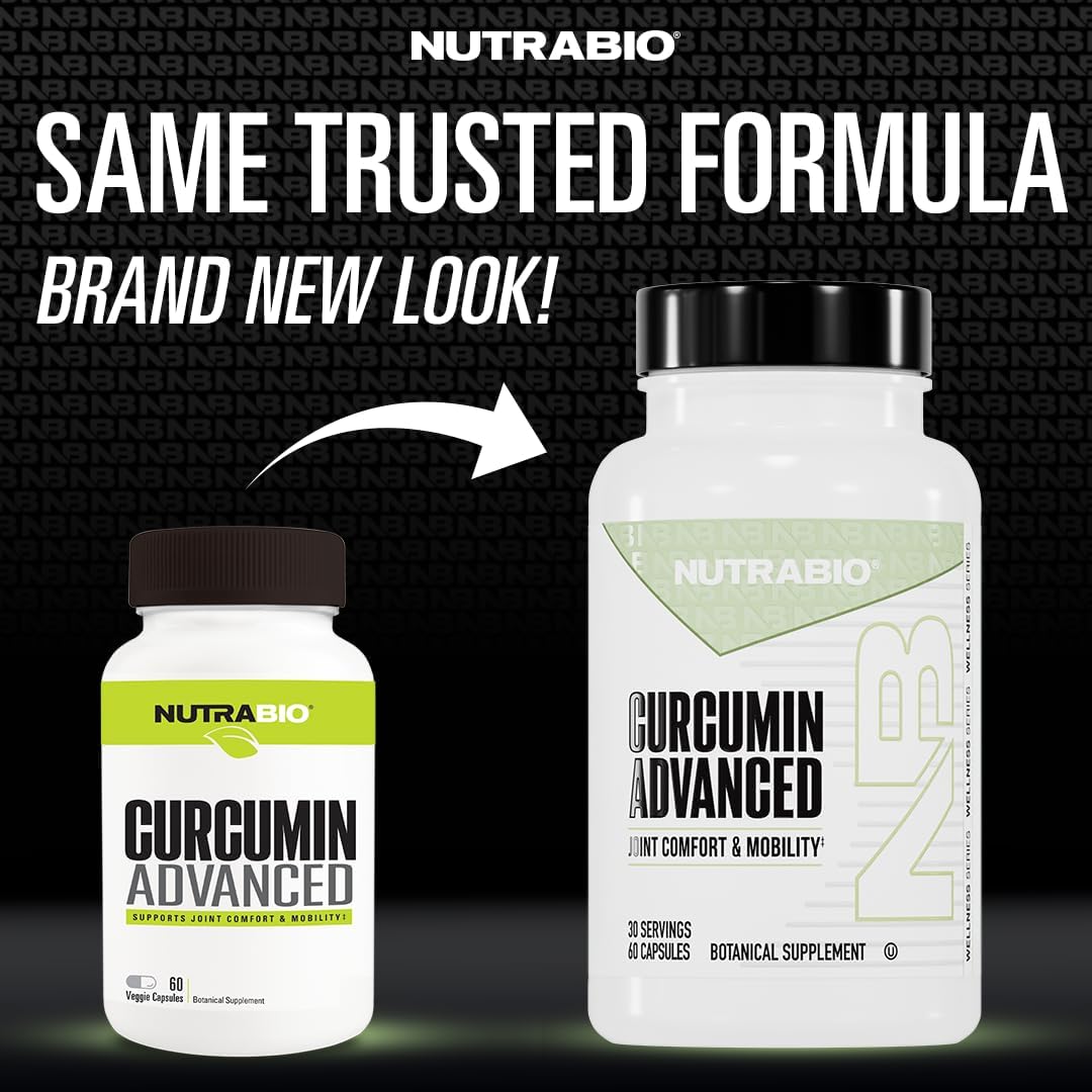 NutraBio Curcumin Advanced Digestion & Joint Support Complex, 60 Vegetable Capsules