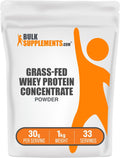 BulkSupplements.com Grass Fed Whey Protein Powder - Whey Protein Concentrate Powder - Unflavored & Gluten Free, 30g per Serving, 1kg (2.2 lbs) (Pack of 1)