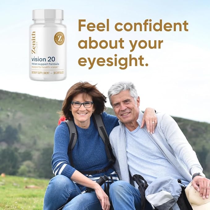 Zenith Labs Vision 20 Eye Vitamins - Lutein, Zeaxanthin, and Bilberry Extract - Supports Eye Strain, and Eye Health - Carotenoid Blend, 3 Pack