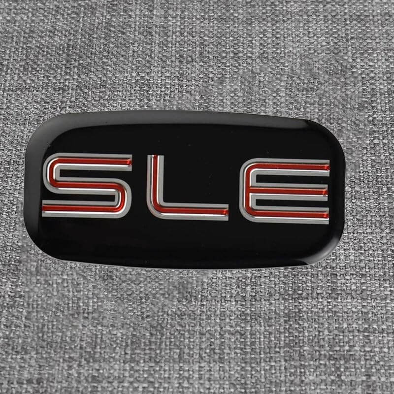 Pair Set SLE Emblems 3D Nameplate Sticker Badge Compatible with Sierra Suburban Yukon 1500 2500 3500 15036134 (Chrome Red)