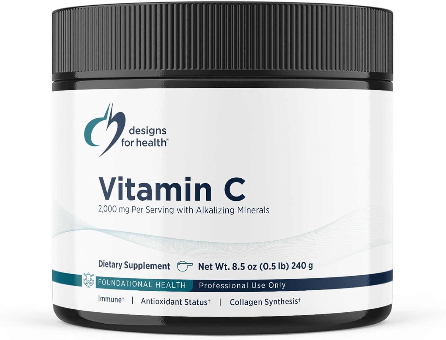 Designs for Health Buffered Vitamin C Powder 2000mg - Powdered Vitamin C (Ascorbic Acid) for High Dosing with Alkalizing Minerals to Be Gentle on The Stomach - Non-GMO Drink Mix (80 Servings / 240g)
