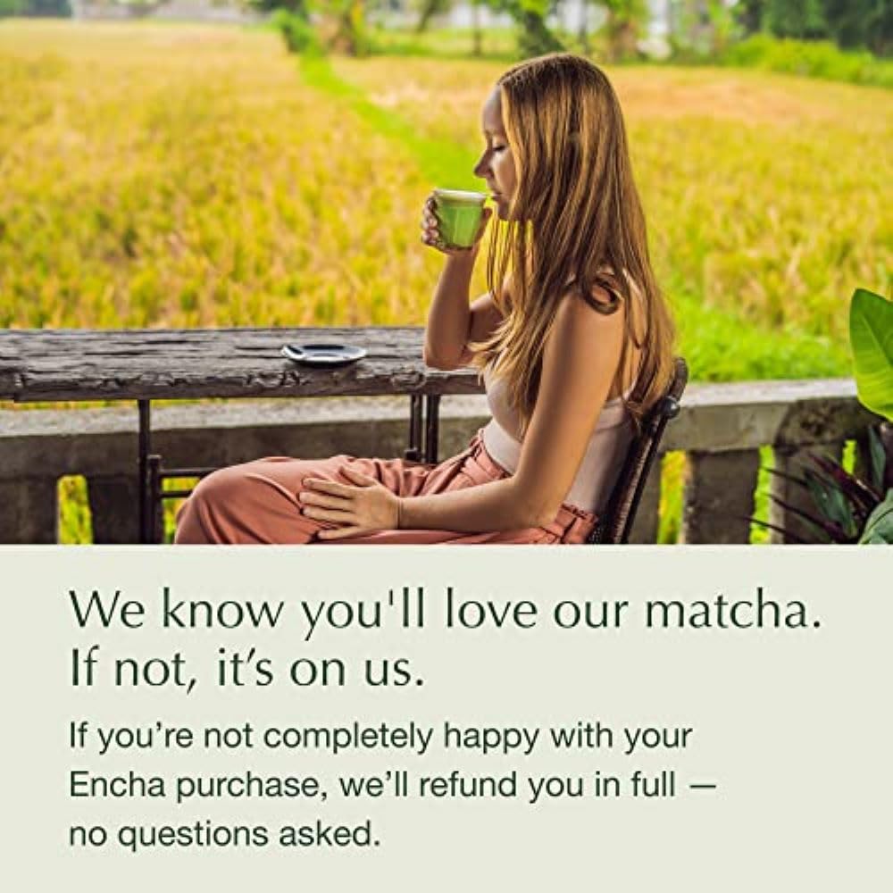 Encha Ceremonial Grade Organic Matcha Powder - First Harvest Organic Japanese Matcha Green Tea, From Uji, Japan (Organic Ceremonial, 1 Pound (17.6oz))