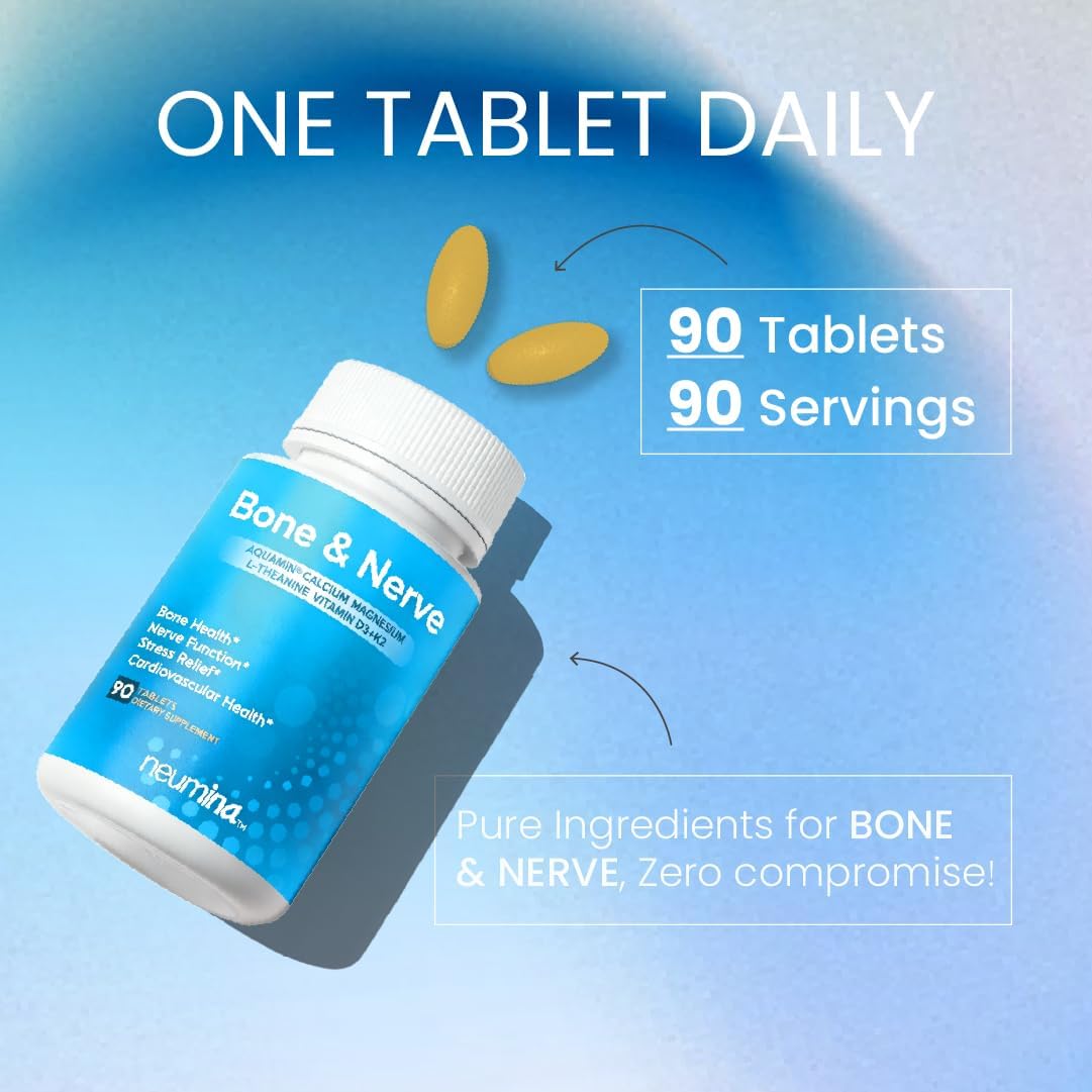 Bone & Nerve Complex | Bone Health, Nerve Function, Stress Relief, Cardiovascular Health | Vegan, Non-GMO, Made in USA, 90 Servings