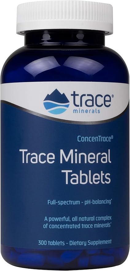 Trace Minerals ConcenTrace Trace Minerals Tablets - Daily Supplement for Overall Wellness - Natural Energy, Bone Strength, Healthy Connective Tissue & Immune System Support - 300 Count (100 Servings)