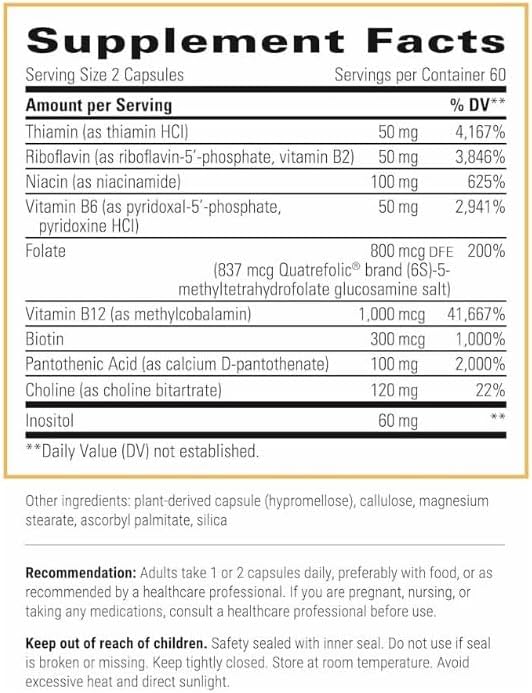 Integrative Therapeutics Active B-Complex - Cellular Energy, Immune Function & Heart Health Support with Vitamins B2, B6 & B12* - Made for Busy Lifestyles - Gluten-Free - 120 Capsules (60 Servings)