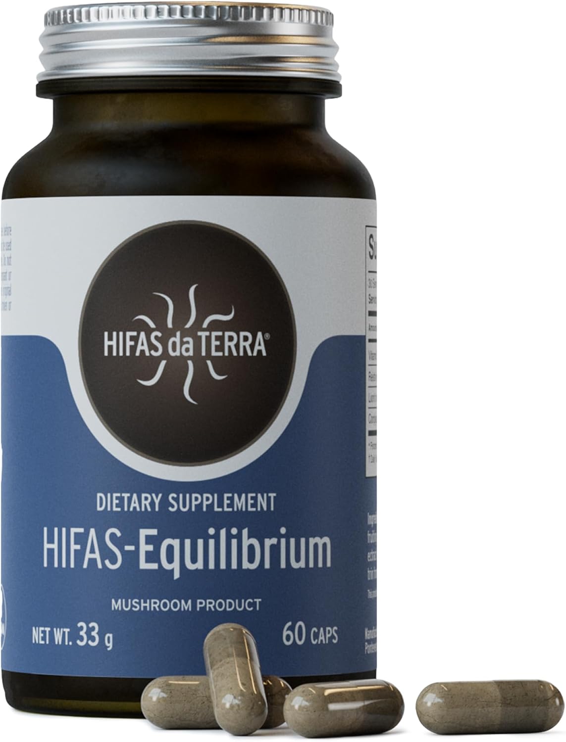 HIFAS DA TERRA HIFAS-Equilibrium - Mushroom Supplement, Lions Mane Mushroom Complex with Cordyceps, Nootropic Adaptogenic for Adults for Mental Clarity, Energy, & Cognitive Performance - 60 Capsules