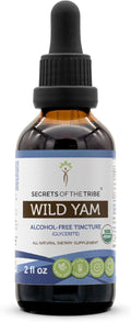 Secrets of the Tribe Wild Yam USDA Organic | Alcohol-Free Extract, High-Potency Herbal Drops, Digestion | Made from 100% Certified Organic Wild Yam (Dioscorea Villosa) Dried Root 2 oz