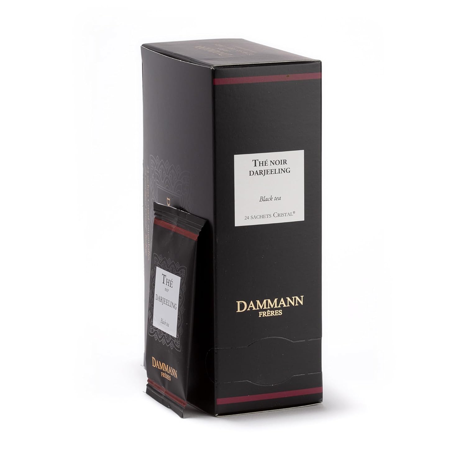Dammann Freres Satchets, Darjeeling Tea Bags, Premium French Gourmet Black Tea, Individually Wrapped, 24 Count (Single Pack)