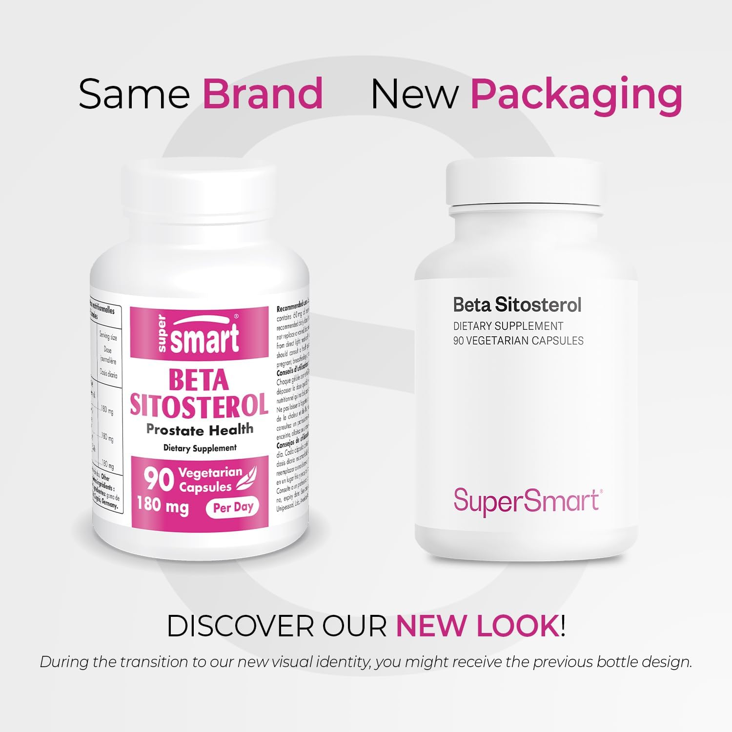 Supersmart - Beta-Sitosterol 180 mg Per Day (VegaPure ®) - Prostate & Urinary Health - Reduce Need to Urinate Frequently | Non-GMO & Gluten Free - 90 Vegetarian Capsules